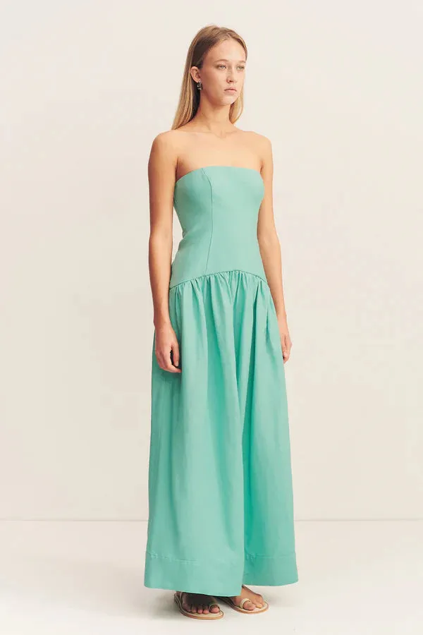 SHONA JOY - Alec Strapless Panelled Maxi Dress - Pool