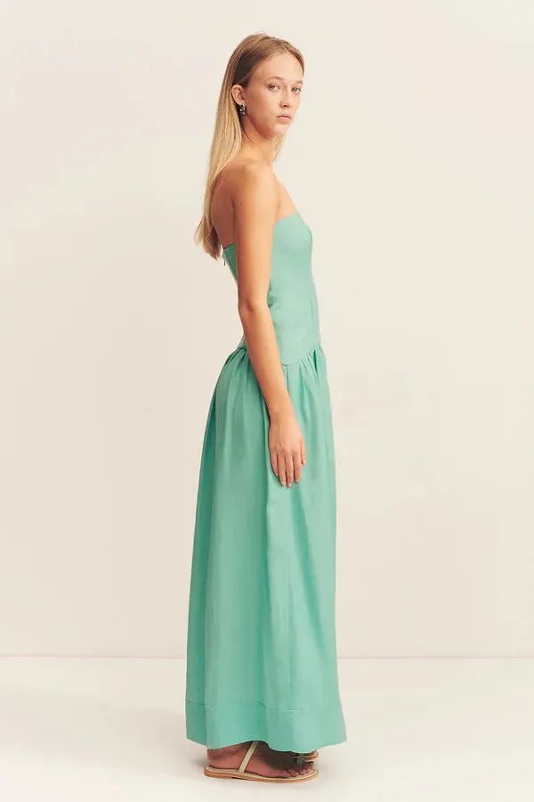 SHONA JOY - Alec Strapless Panelled Maxi Dress - Pool