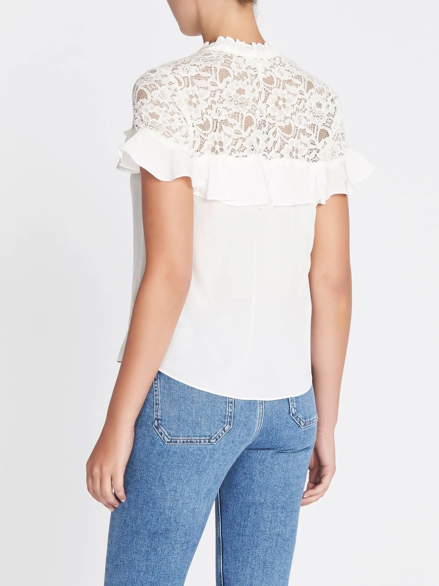 Silk & Lace Ruffle Top