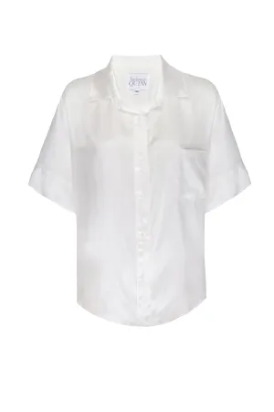 Silk Charmeuse Short-Sleeved Top: Ivory