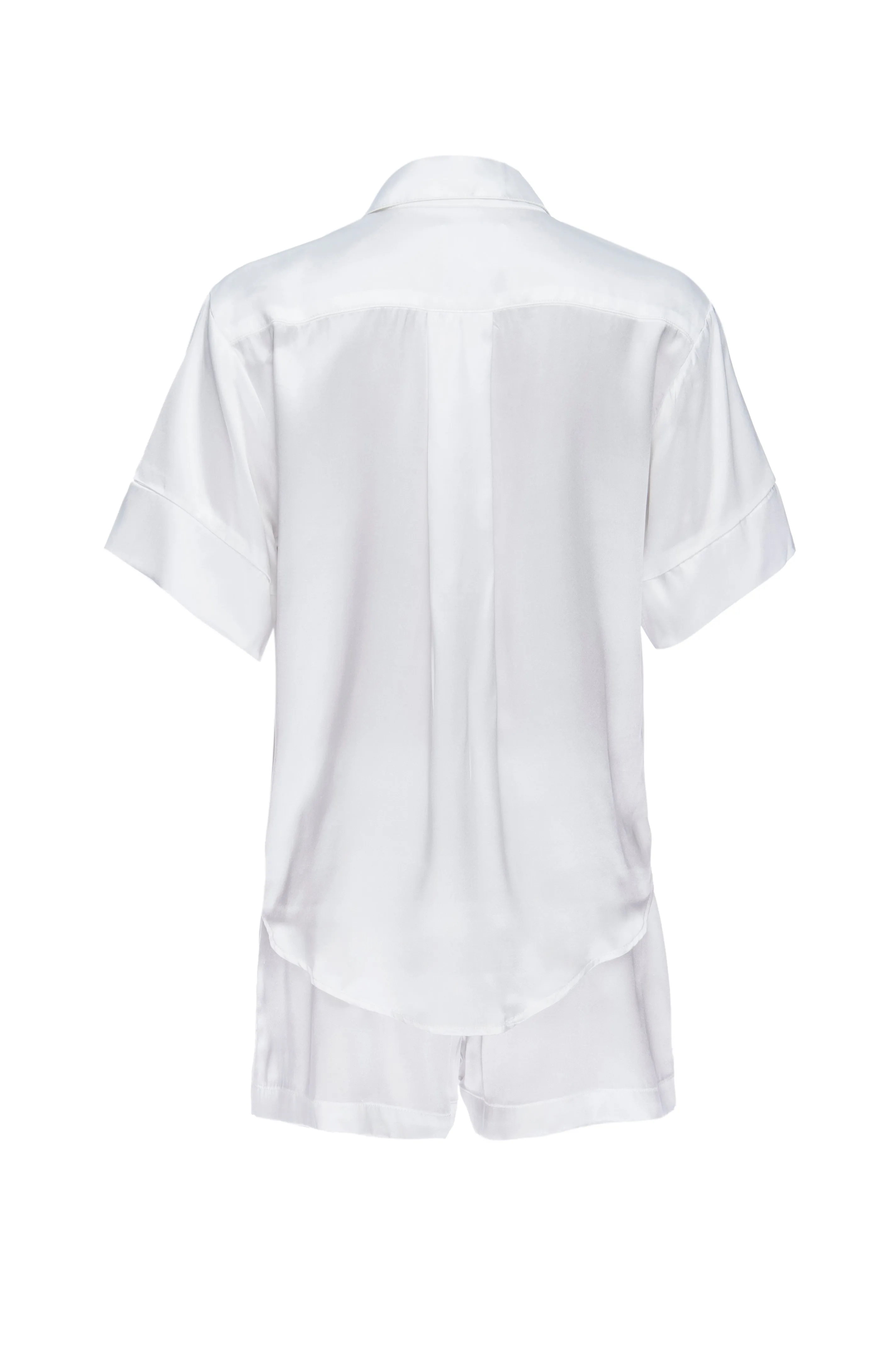 Silk Charmeuse Short-Sleeved Top: Ivory