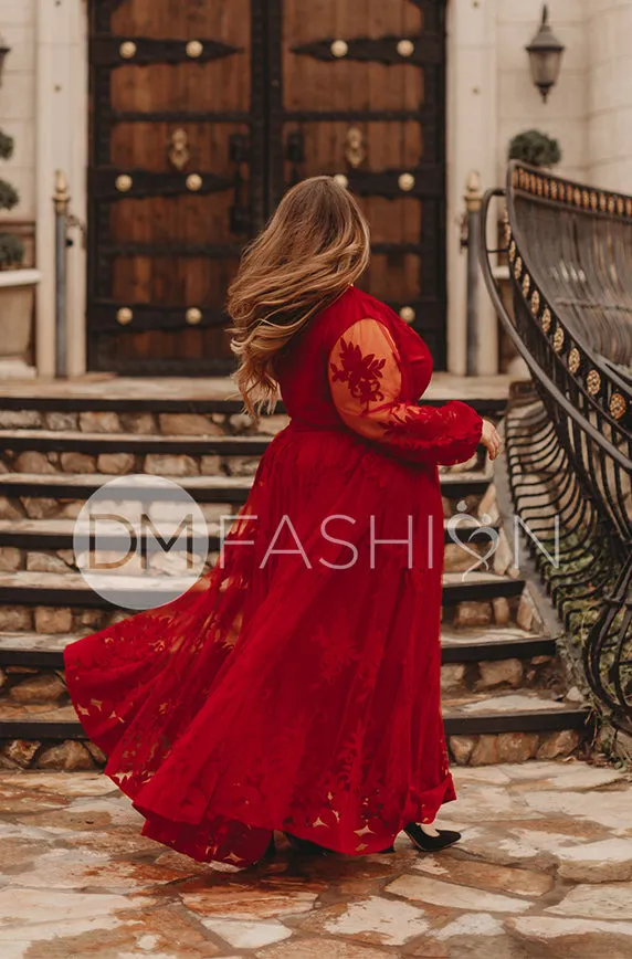 Skye Red Gown - DM Exclusive - Restocked - Maternity Friendly