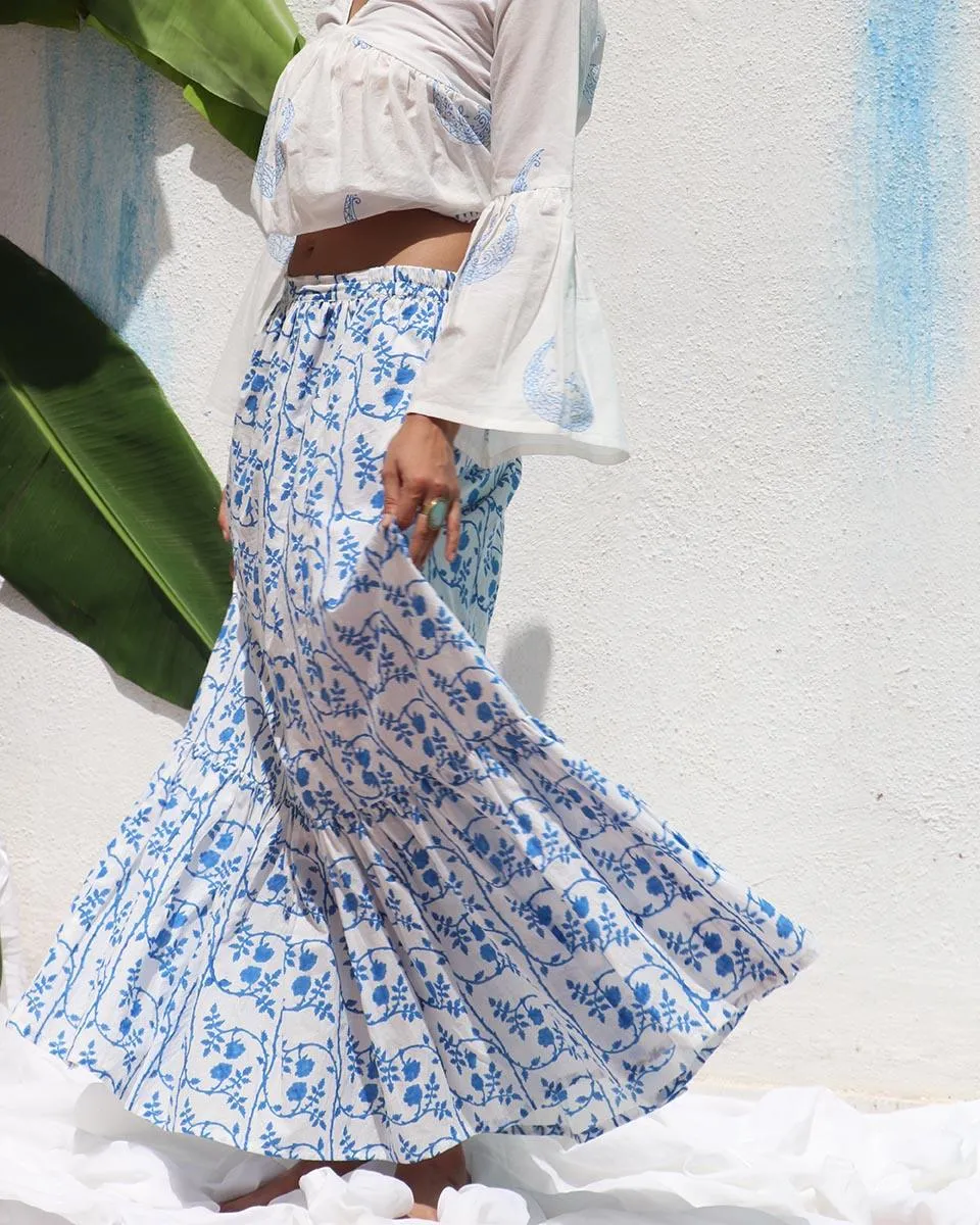 Stella Handprinted Cotton Skirt - WITC