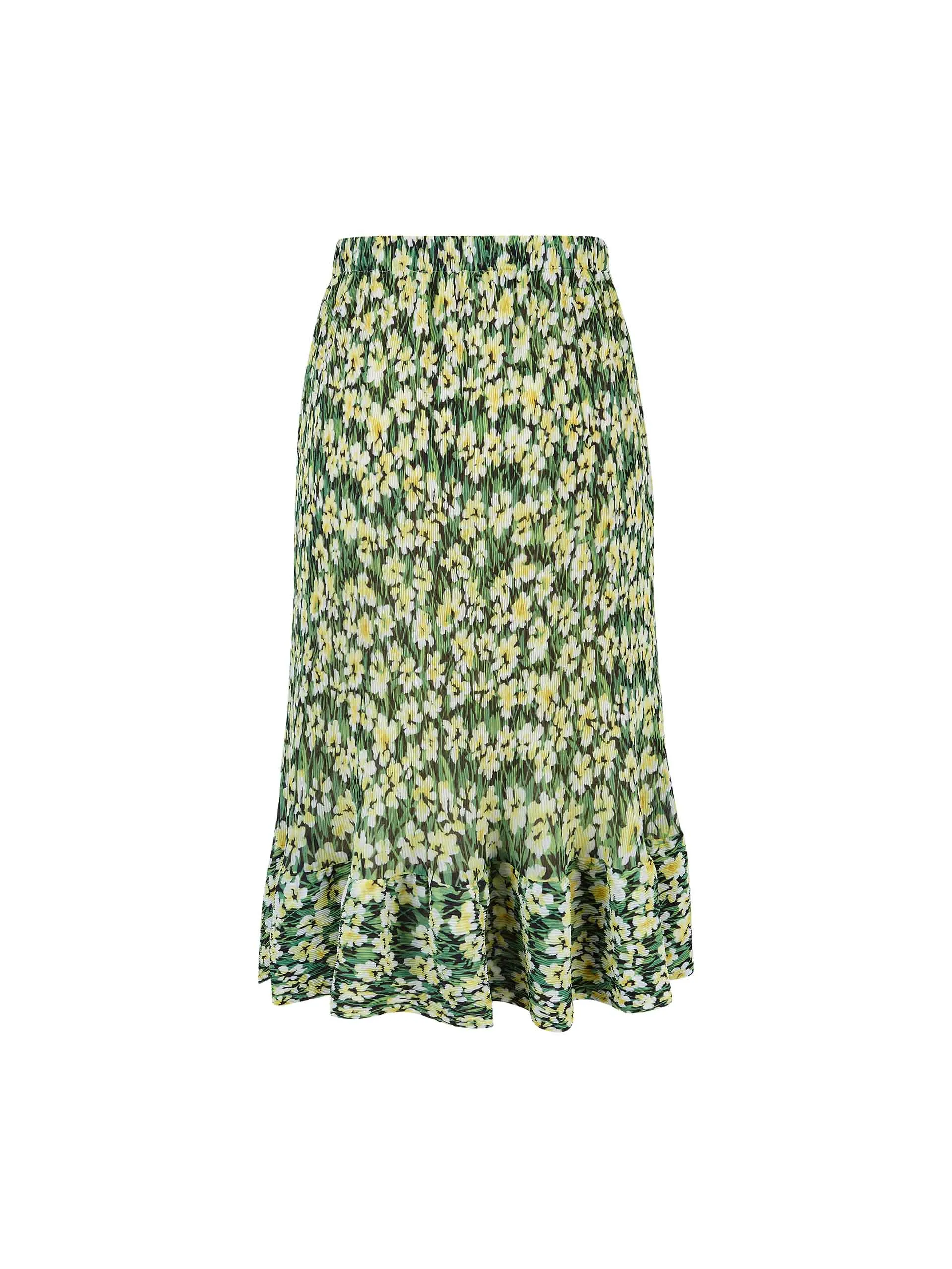 Structured Floral Print Skirt