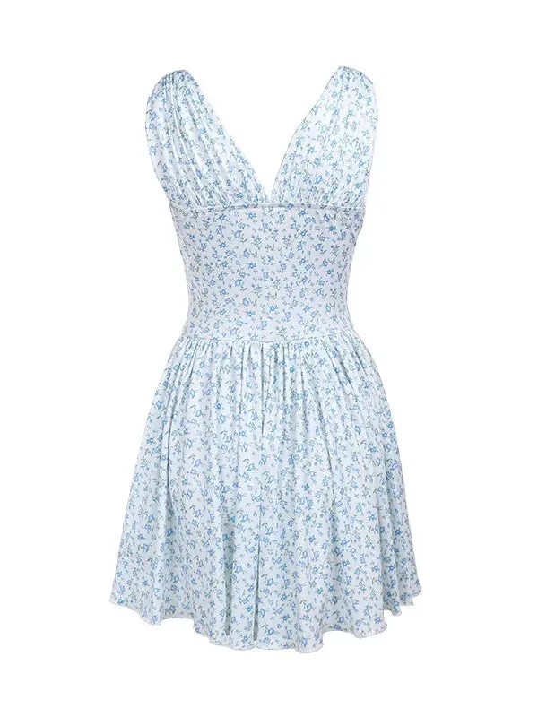 Summer Breeze Floral V-Neck Flare Dress