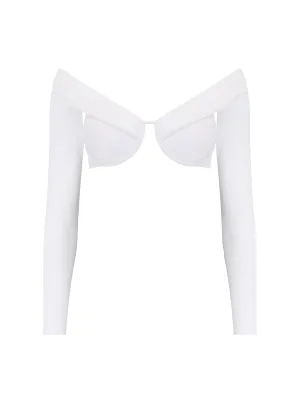 The Bardot Crop - Ivory Honeycomb