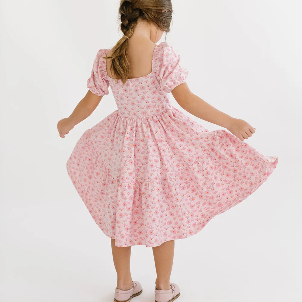 The Juliet Dress in Pink Daisy