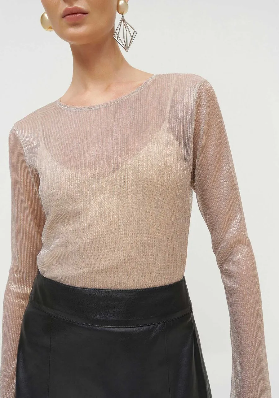 Tulle Long Sleeve Blouse