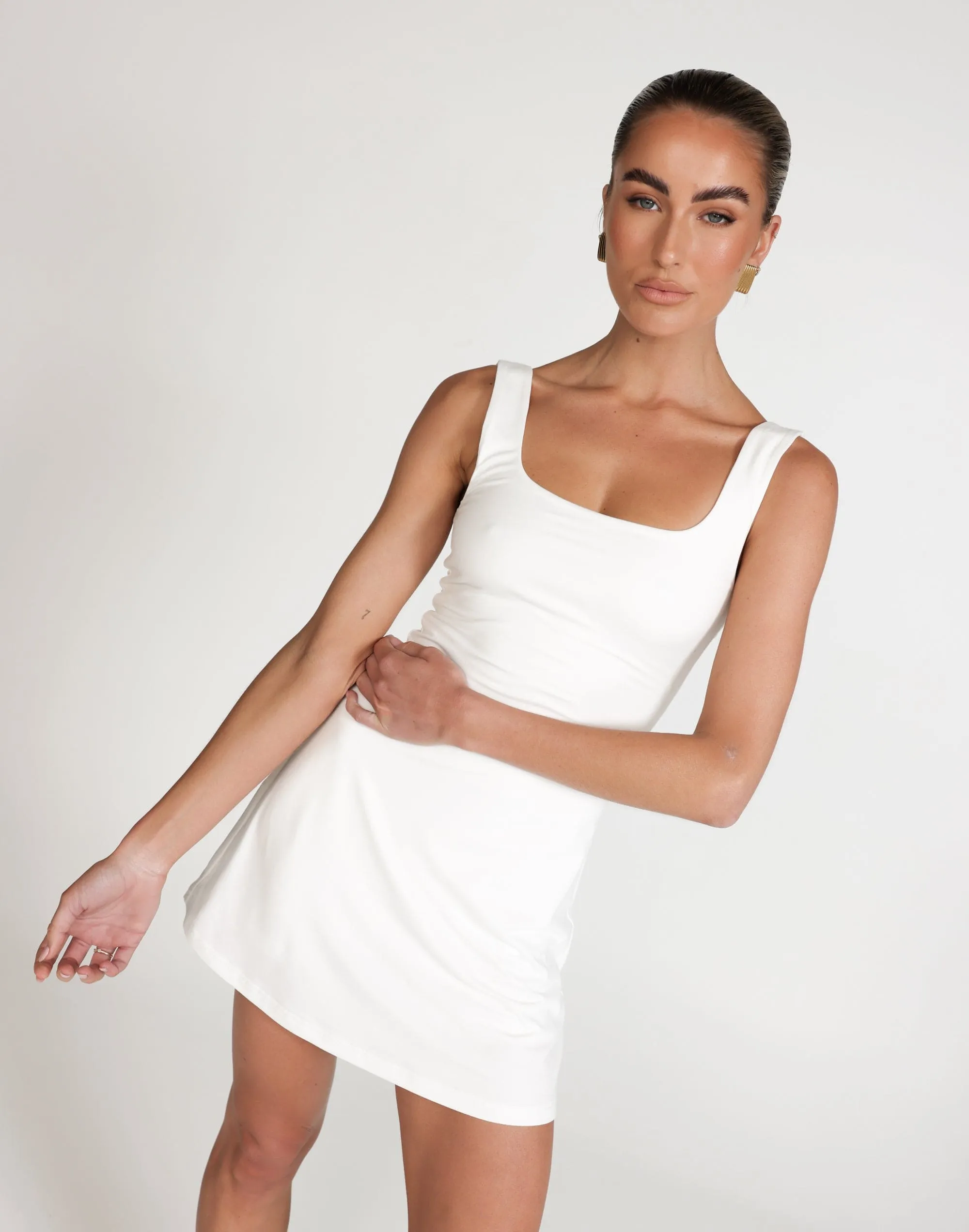 Yoko Skort Mini Dress (White)