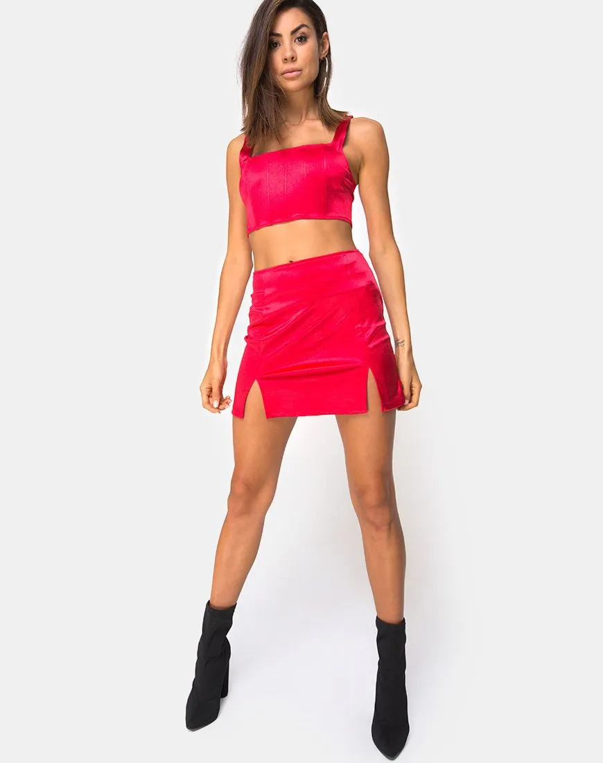 Zaid Mini Skirt in Red